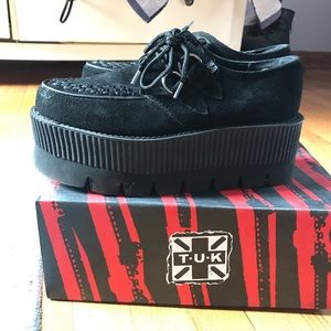 T.U.K Suede Viva Mondo Lug Sole Creepers, Size 9